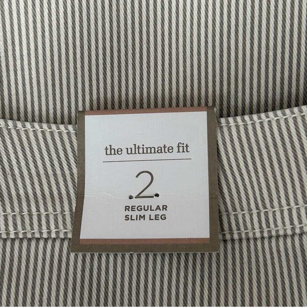 Chico's Pants Striped The Ultimate Fit Flatters Slims Size 2 (12) NEW - Picture 7 of 16
